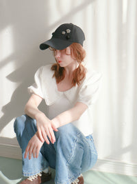 【mic】フラワービジューキャップ