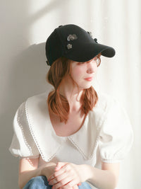 【mic】フラワービジューキャップ