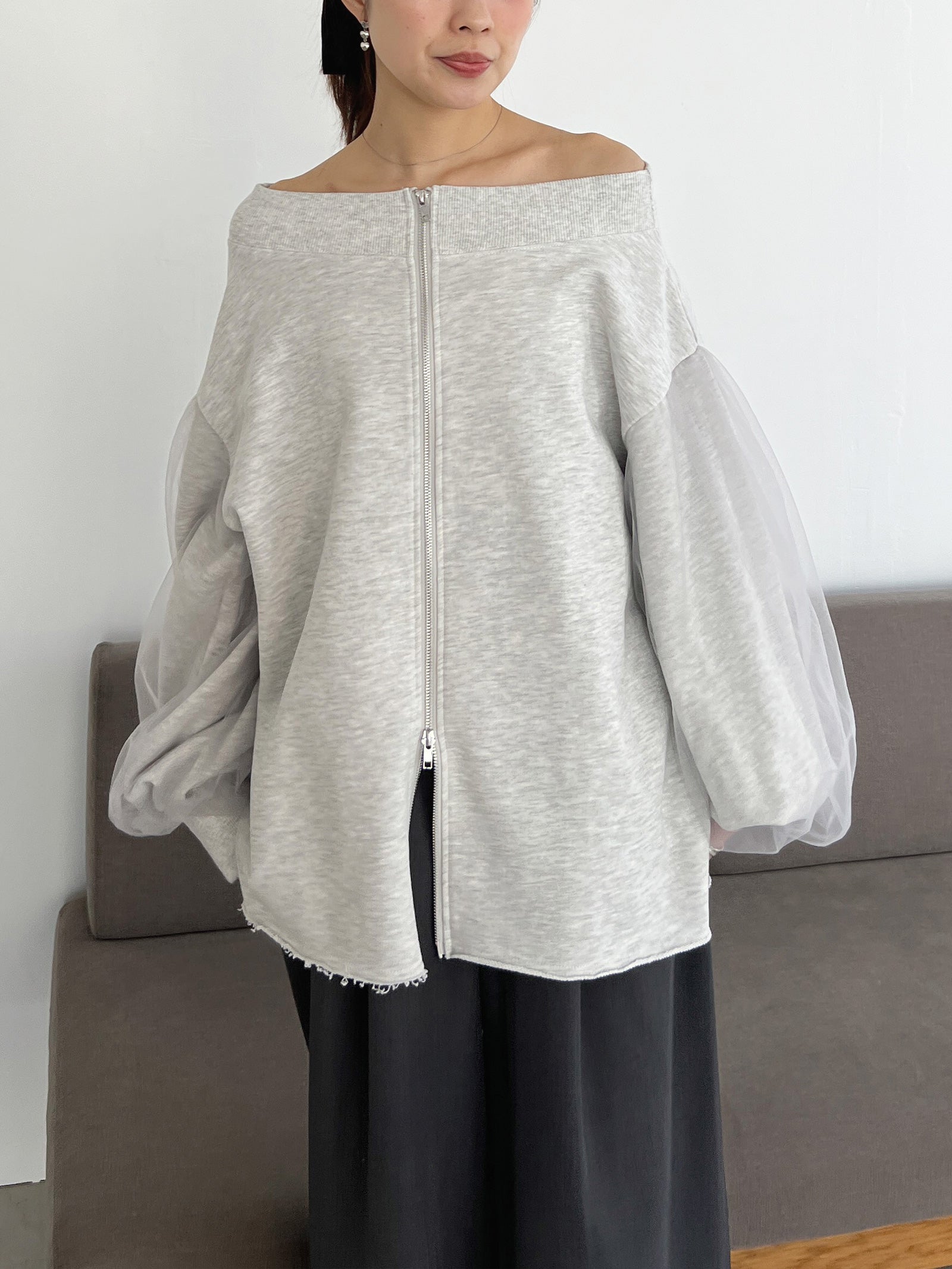 チュールドッキングボートネックスウェット