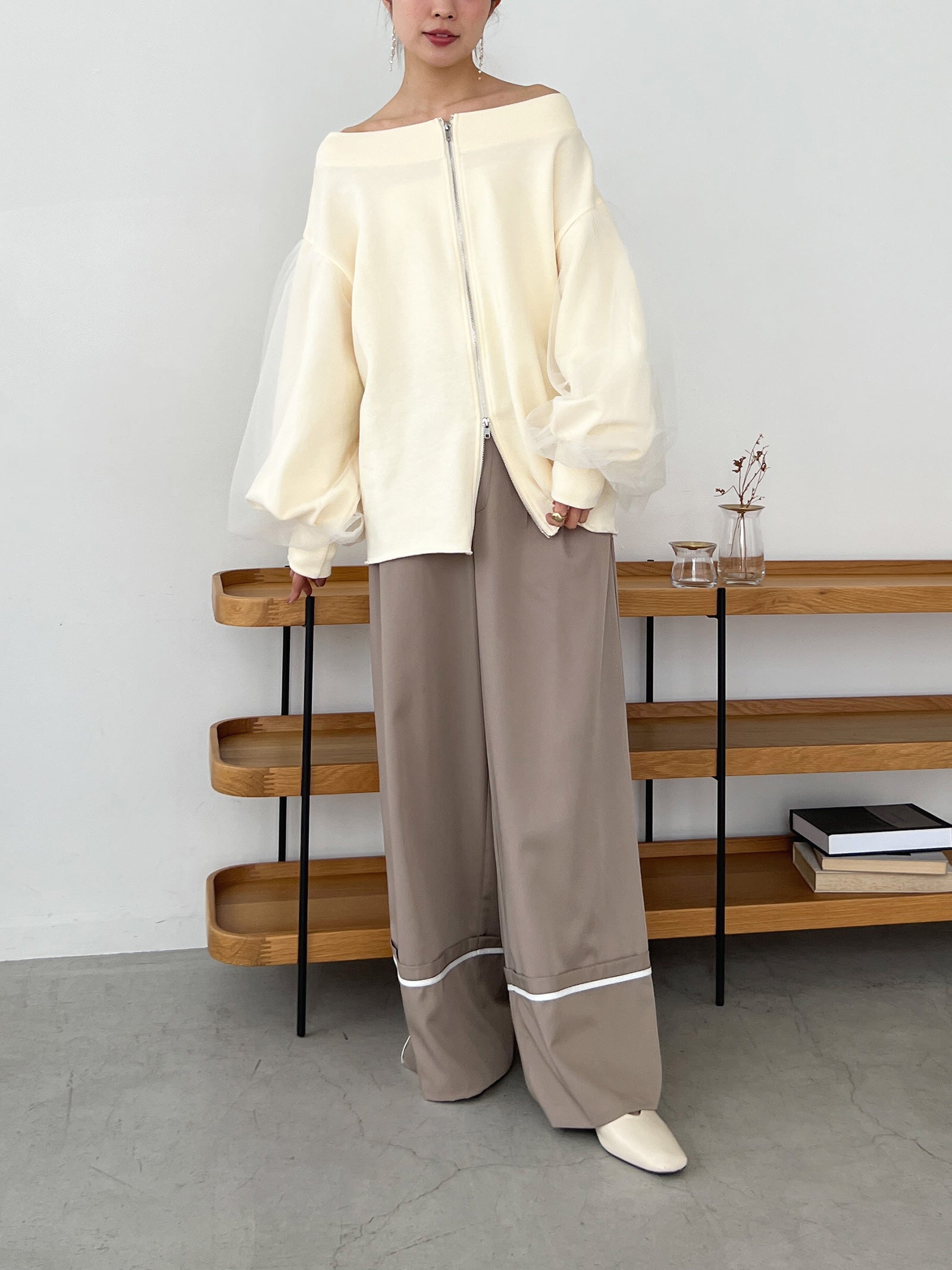 チュールドッキングボートネックスウェット