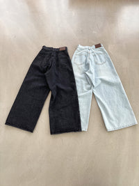 【mic】ハイウエストワイドデニムパンツ