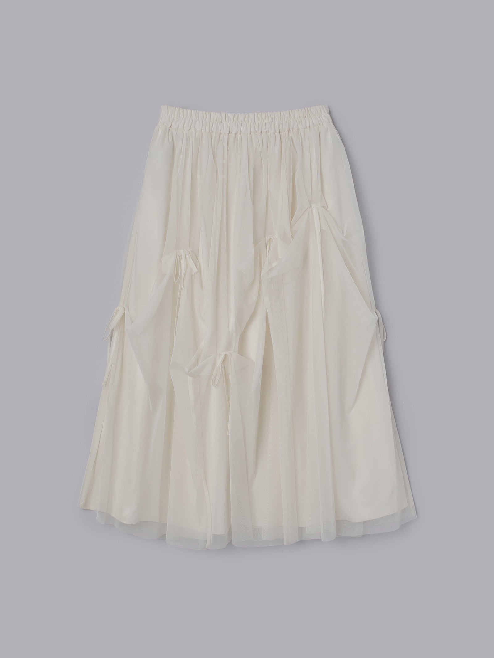 リボンギャザーチュールスカート