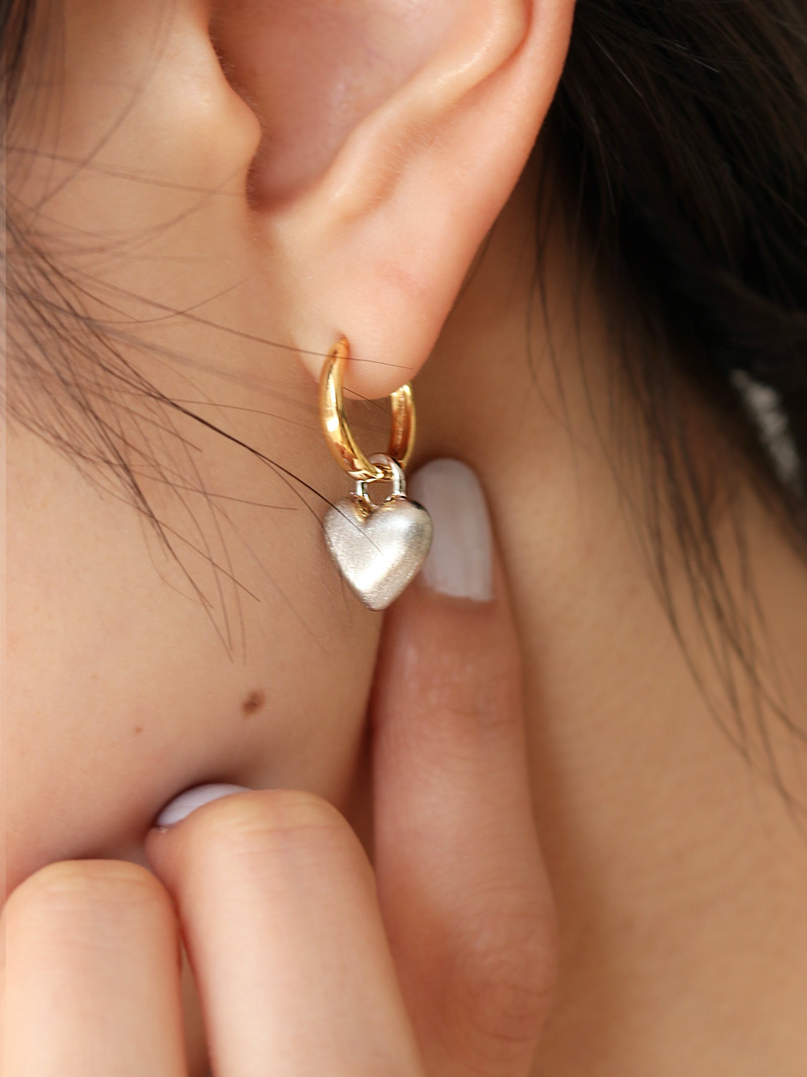 ハートドロップピアス