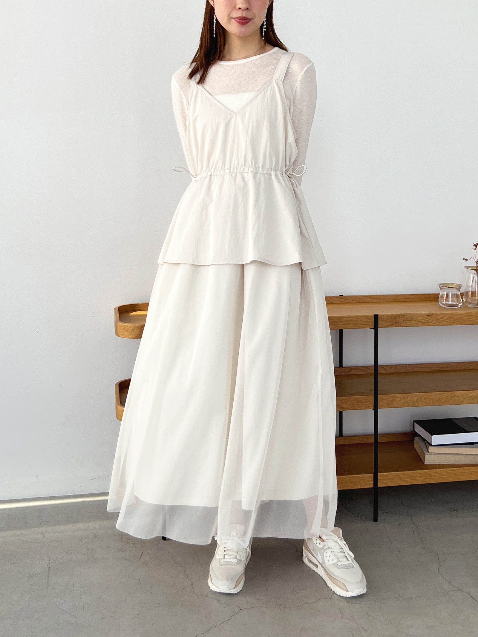 OURHOME ジャンパースカート ourhome 綺麗なシルエットの ジャンパースカート