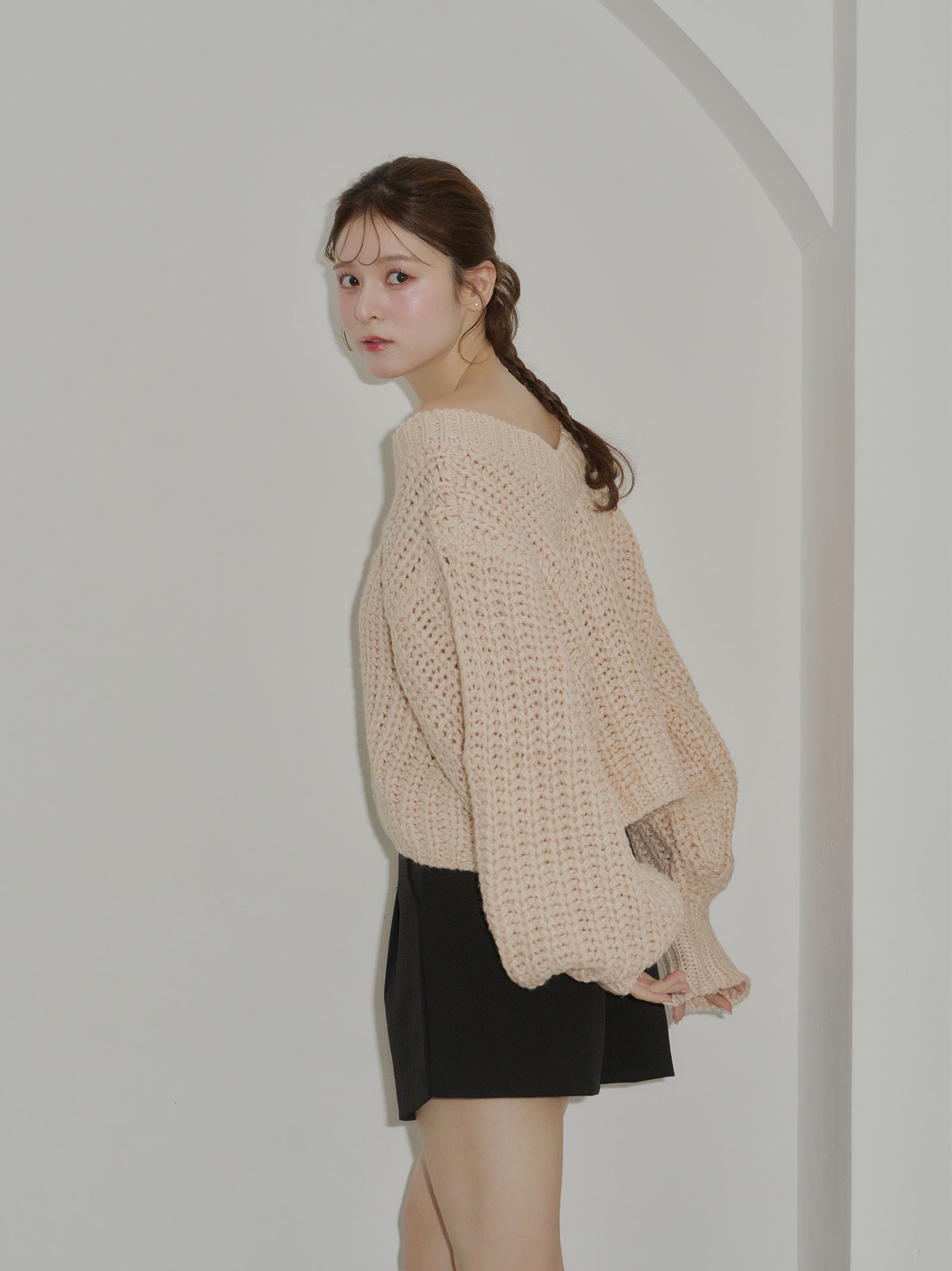 ローゲージVネックニットカーディガン