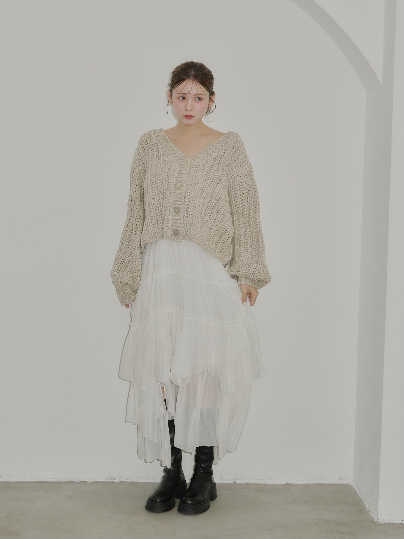 ローゲージVネックニットカーディガン