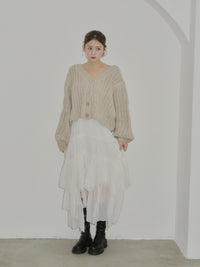 ローゲージVネックニットカーディガン