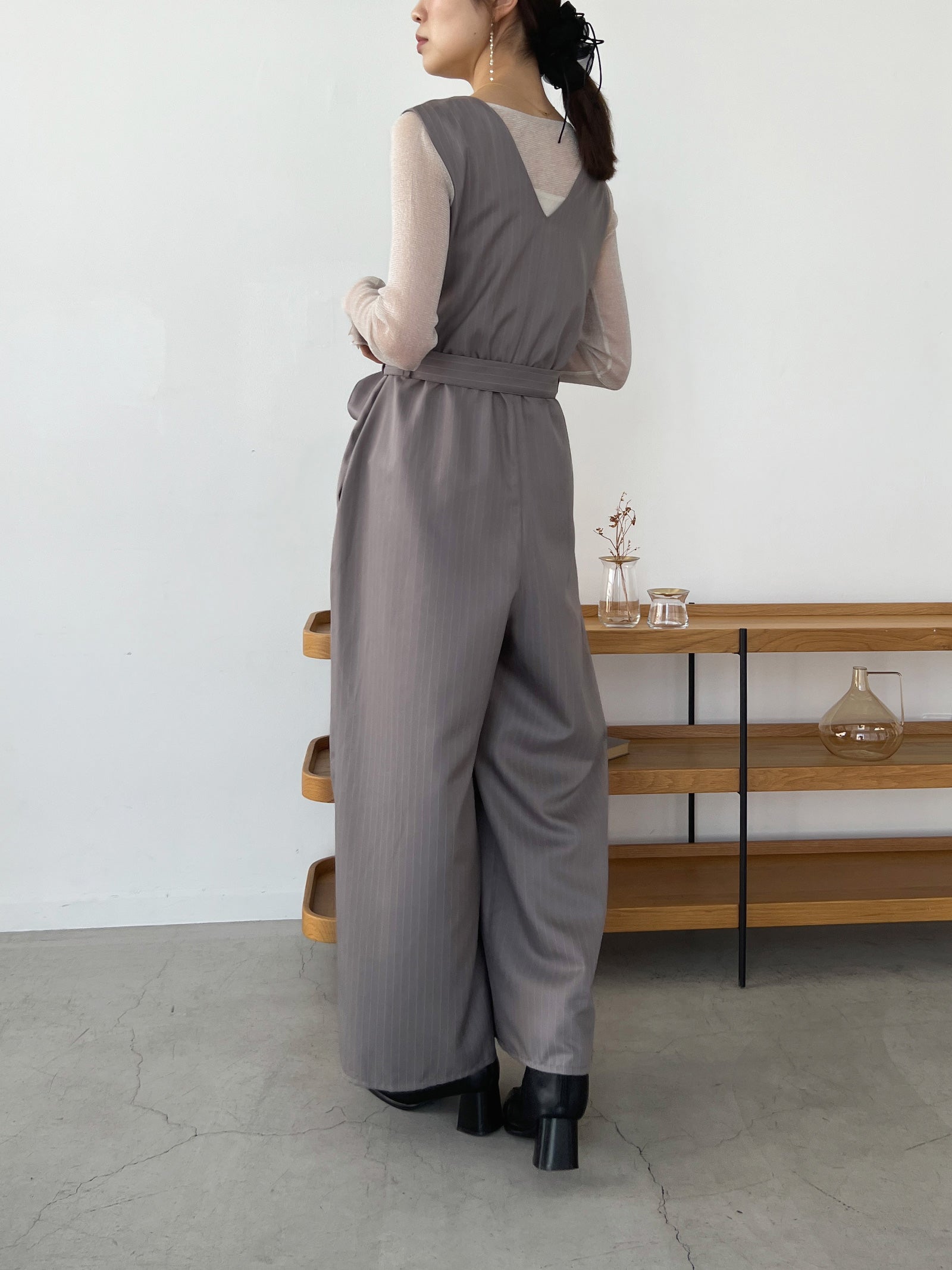 ストライプオールインワン