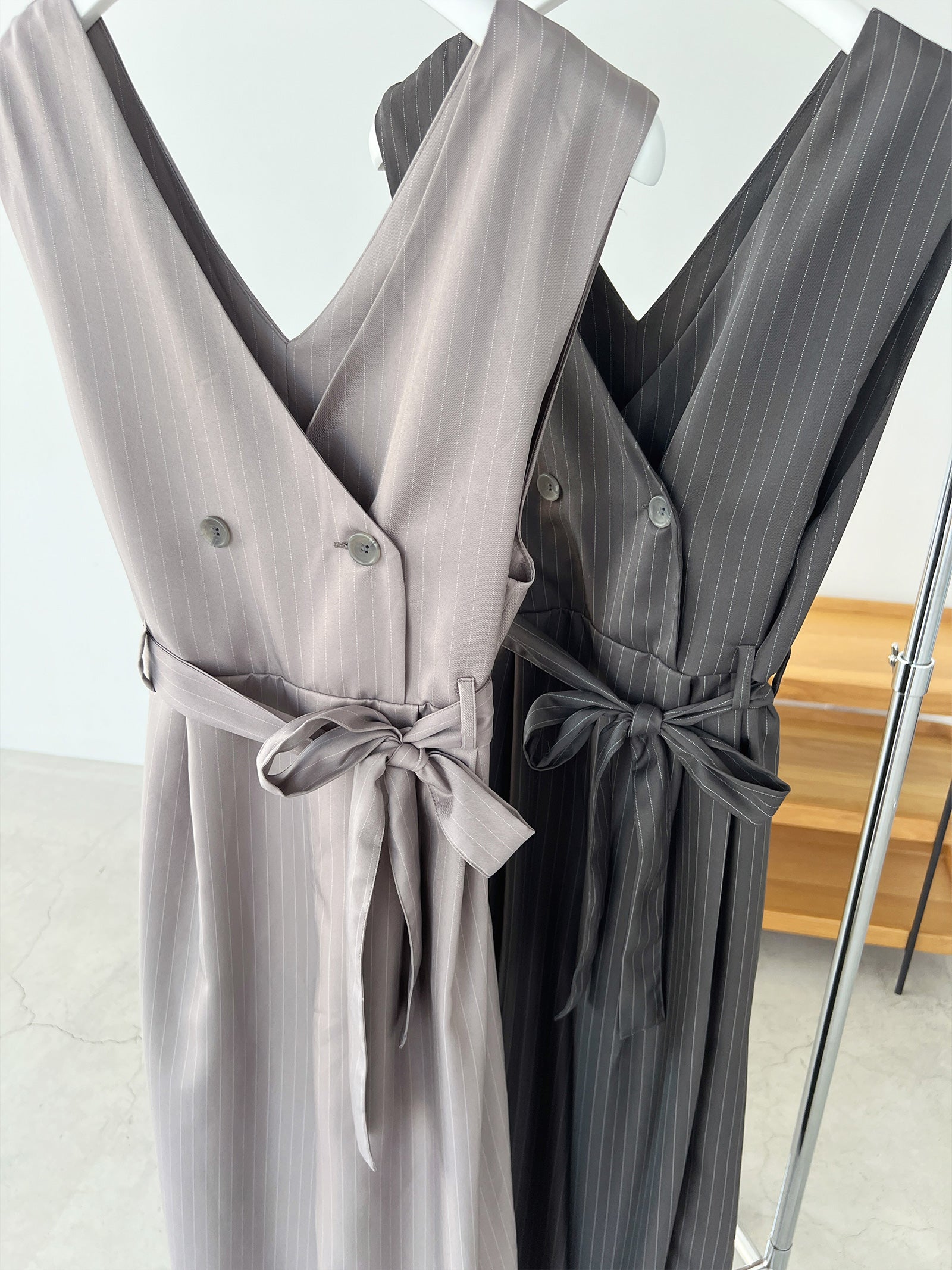 ストライプオールインワン