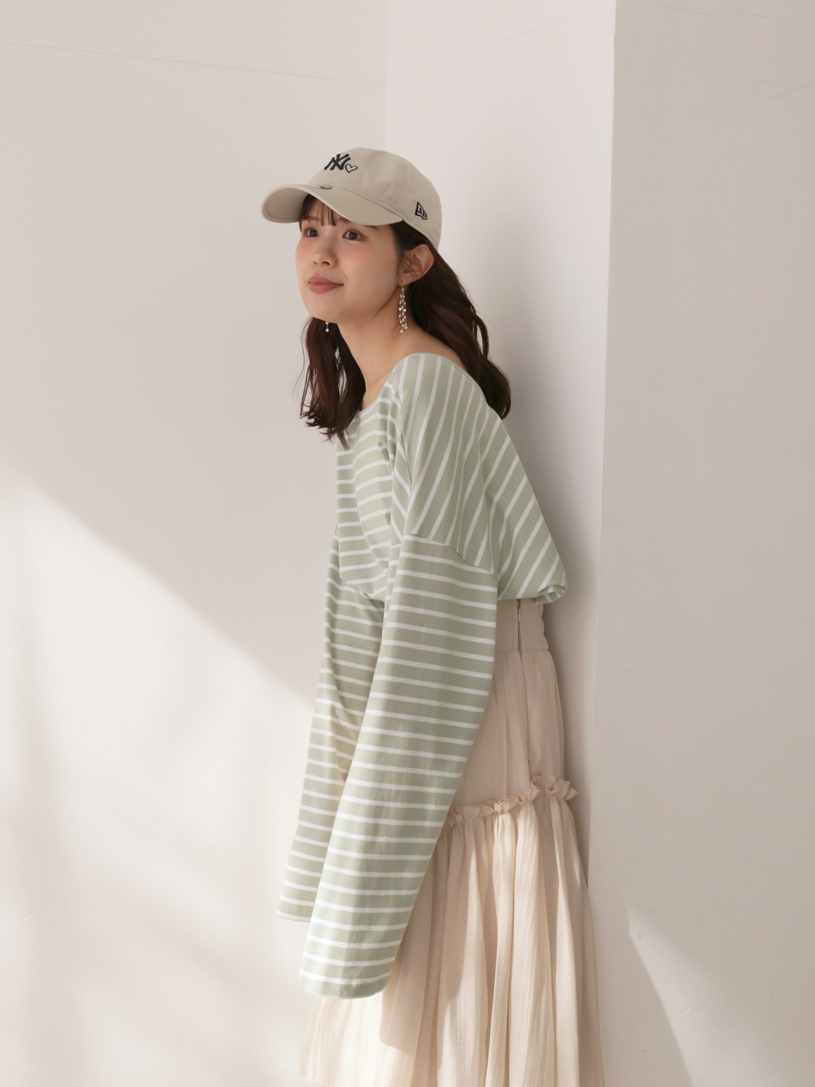 【mic】ワイドスリーブボーダーTシャツ