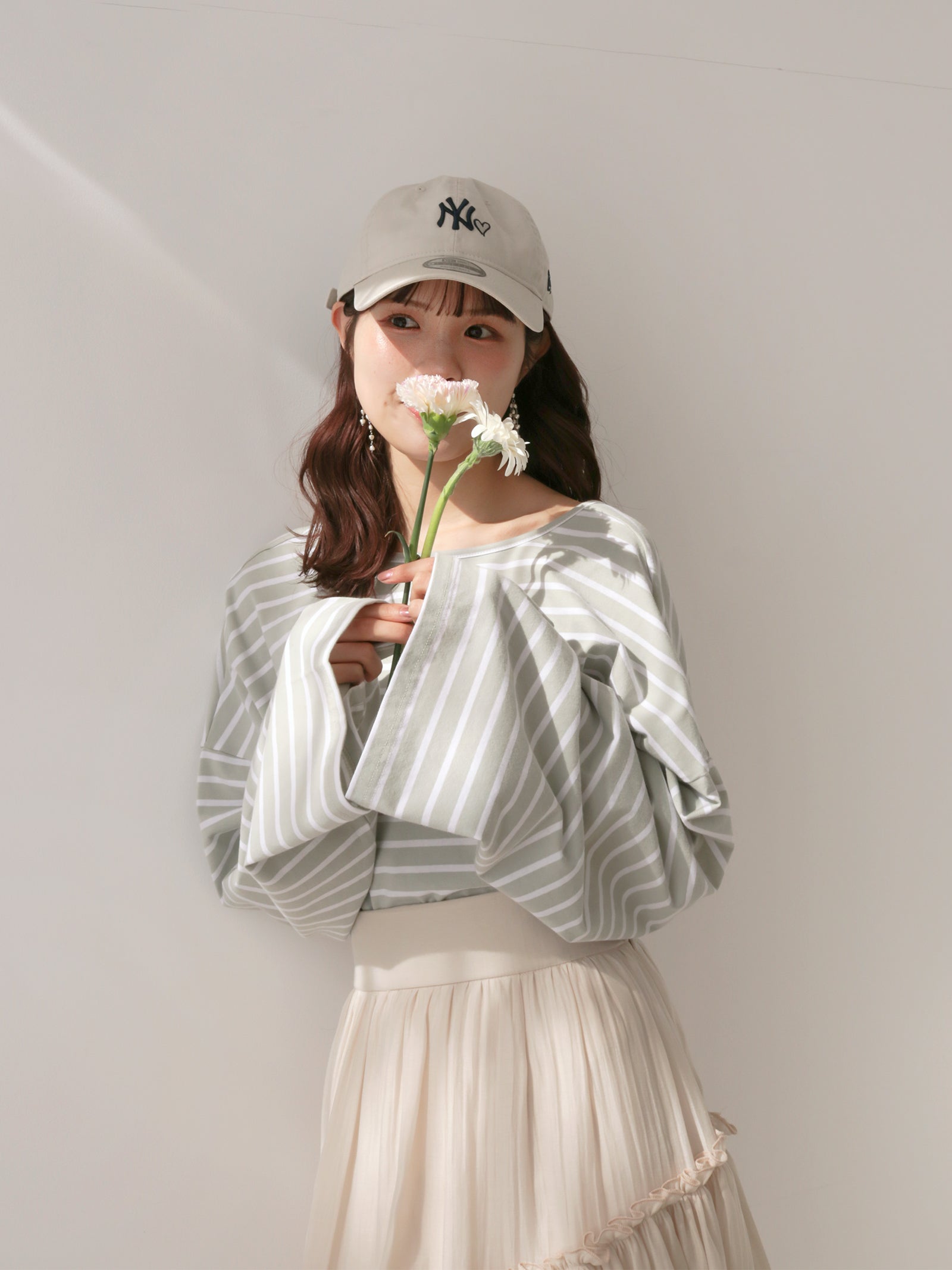 【mic】ワイドスリーブボーダーTシャツ