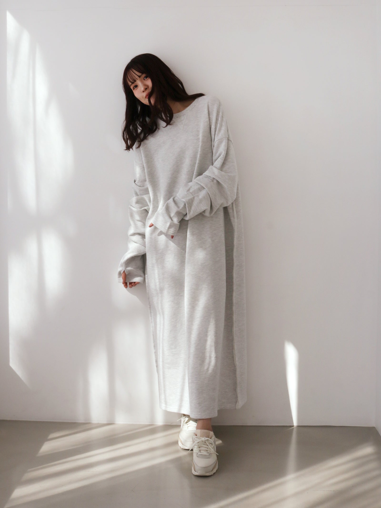 スリーブタックスウェットワンピース