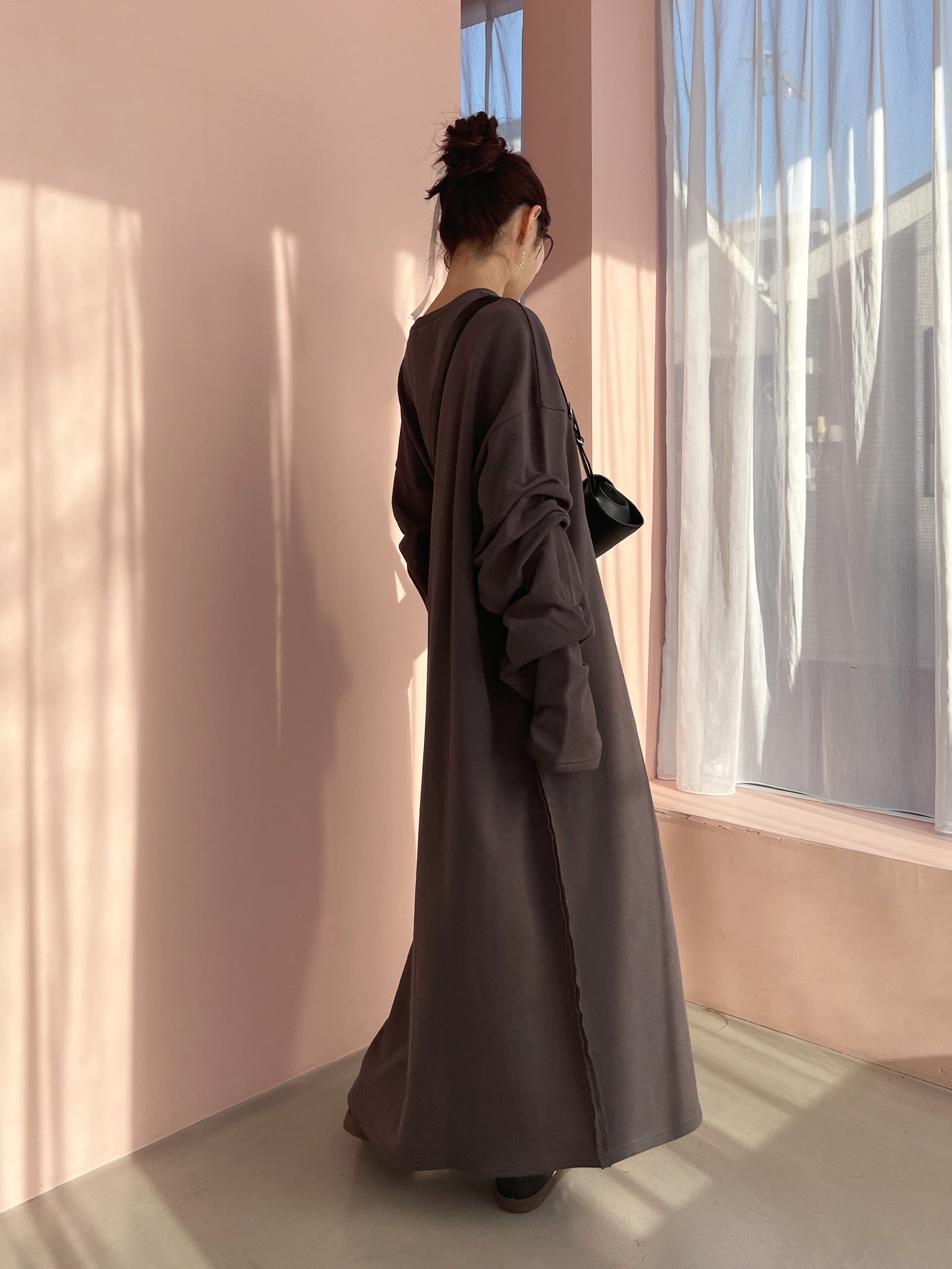 スリーブタックスウェットワンピース