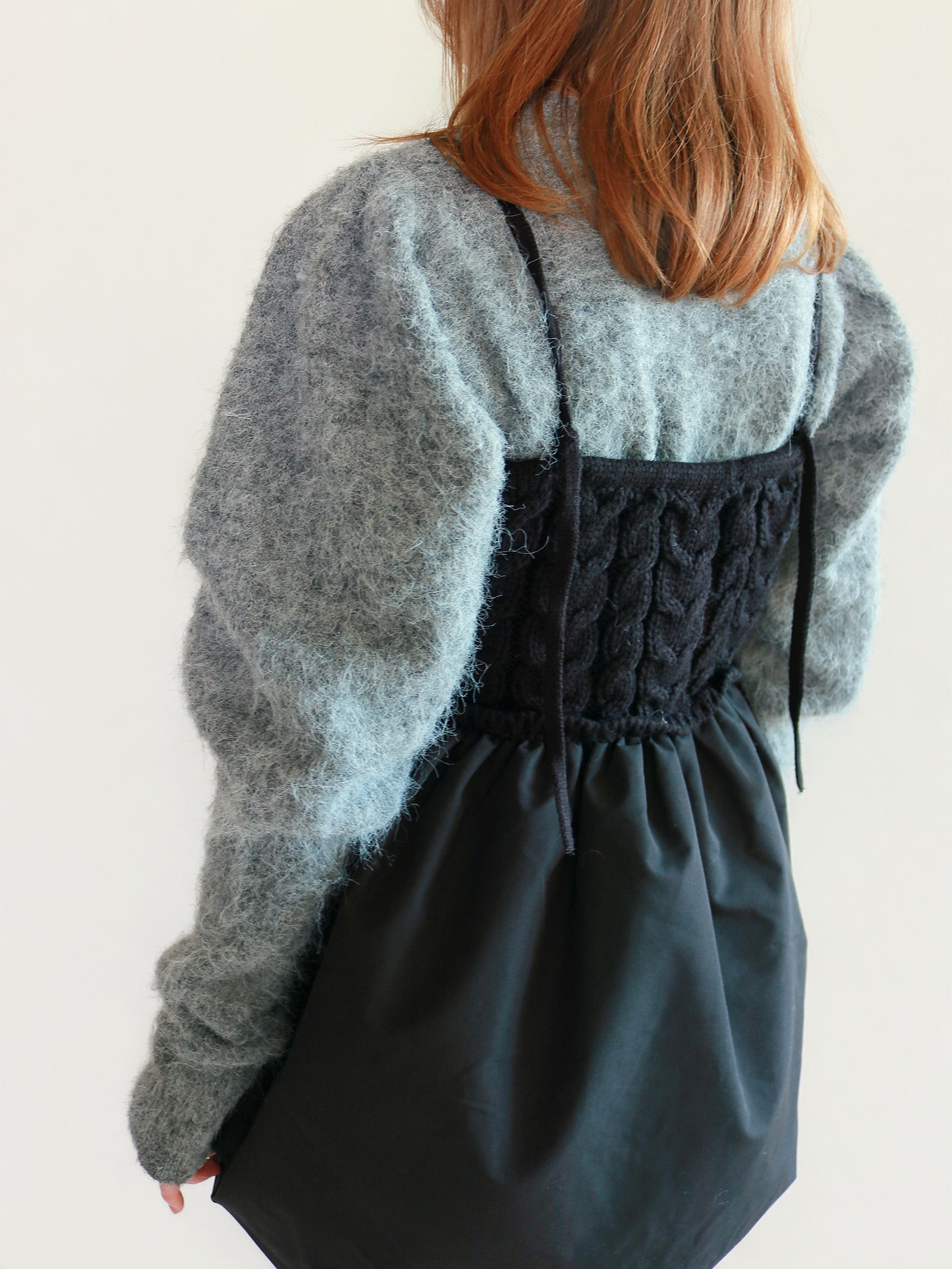 【mic】モヘアパフスリーブニット