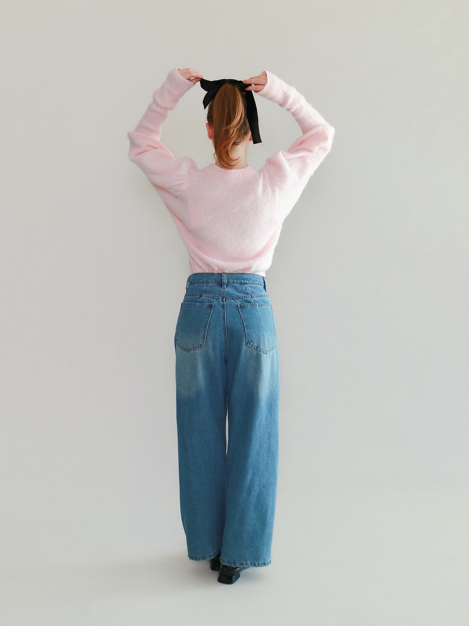 【mic】モヘアパフスリーブニット