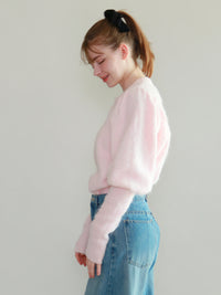 【mic】モヘアパフスリーブニット