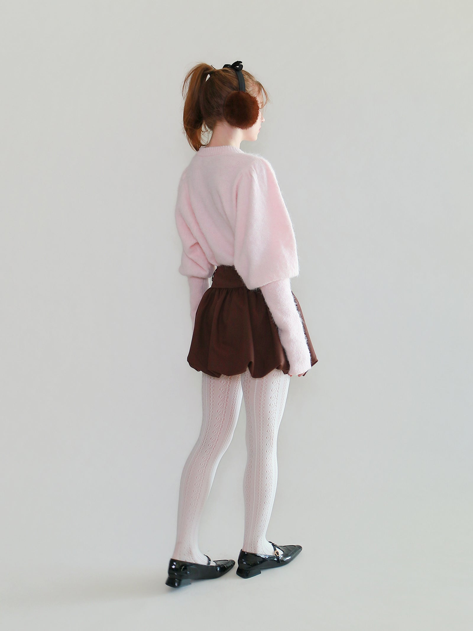 【mic】モヘアパフスリーブニット