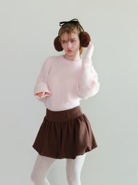 【mic】モヘアパフスリーブニット