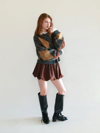 【mic】アーガイルニットカーディガン