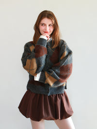 【mic】アーガイルニットカーディガン