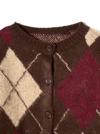 【mic】アーガイルニットカーディガン