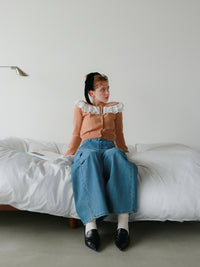 【mic】ベルラッフルニットカーディガン