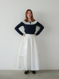 【mic】ベルラッフルニットカーディガン