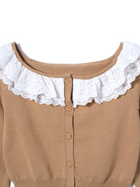 【mic】ベルラッフルニットカーディガン