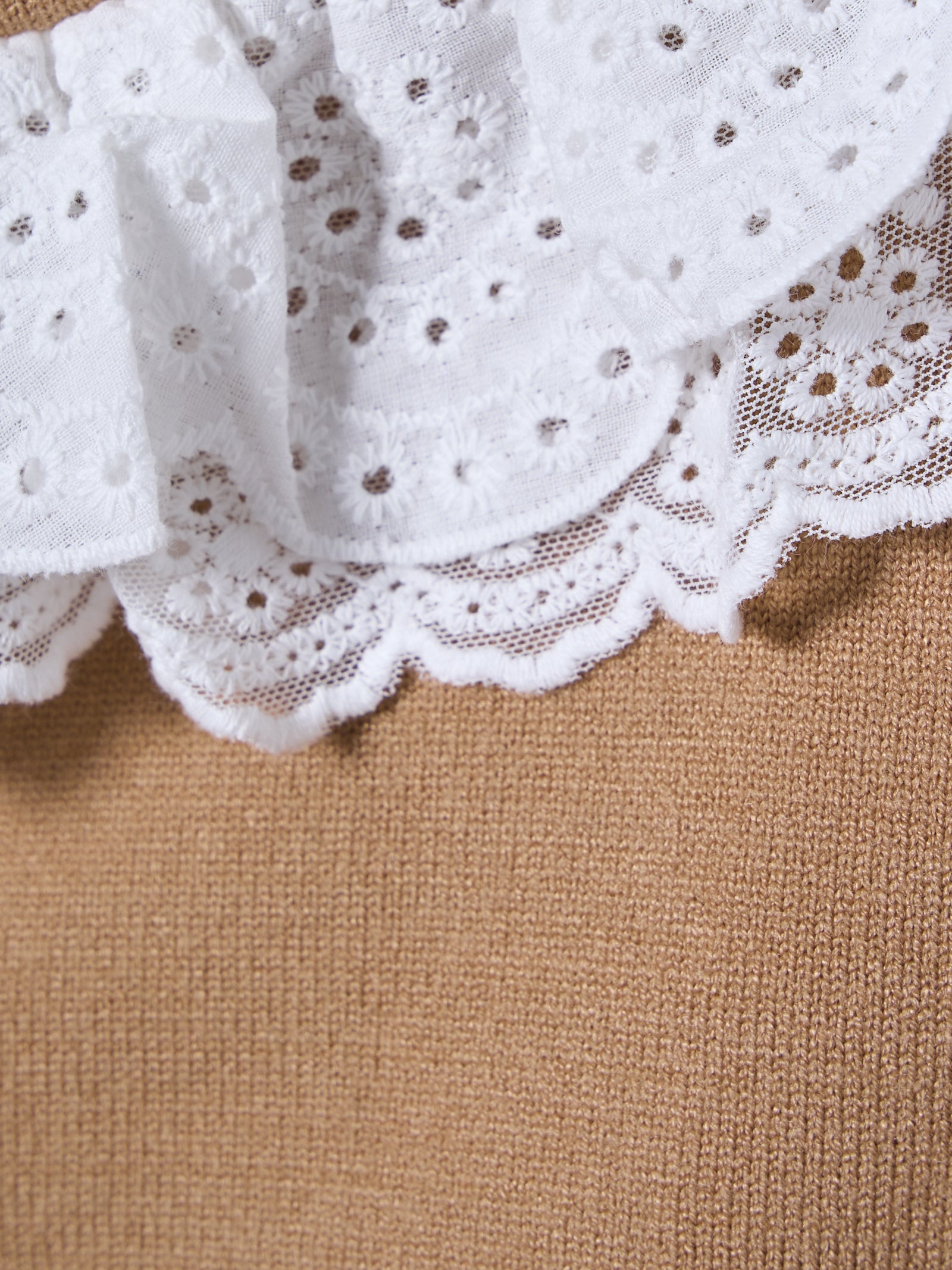 【mic】ベルラッフルニットカーディガン