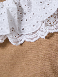 【mic】ベルラッフルニットカーディガン