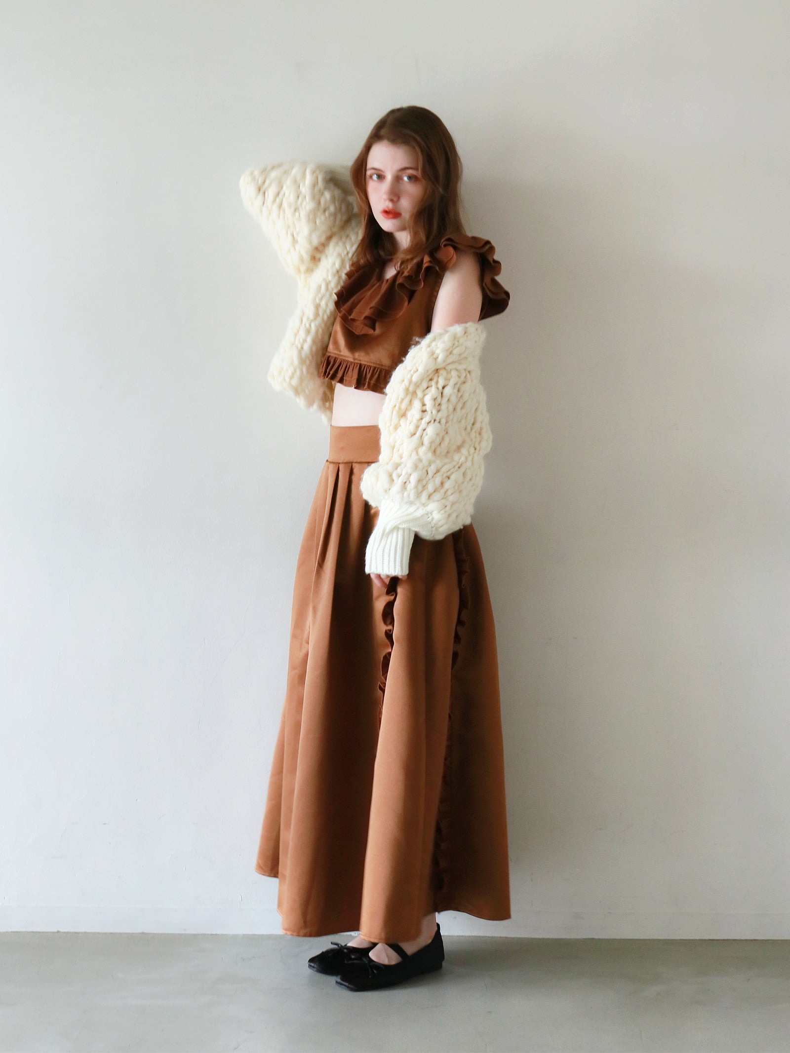 【ぴっぽさん専用】ラ•ヴィーナ　ビスチェ　C65 タカミブライダル mic】ラッフルリボンビスチェ[セットアップ可能]