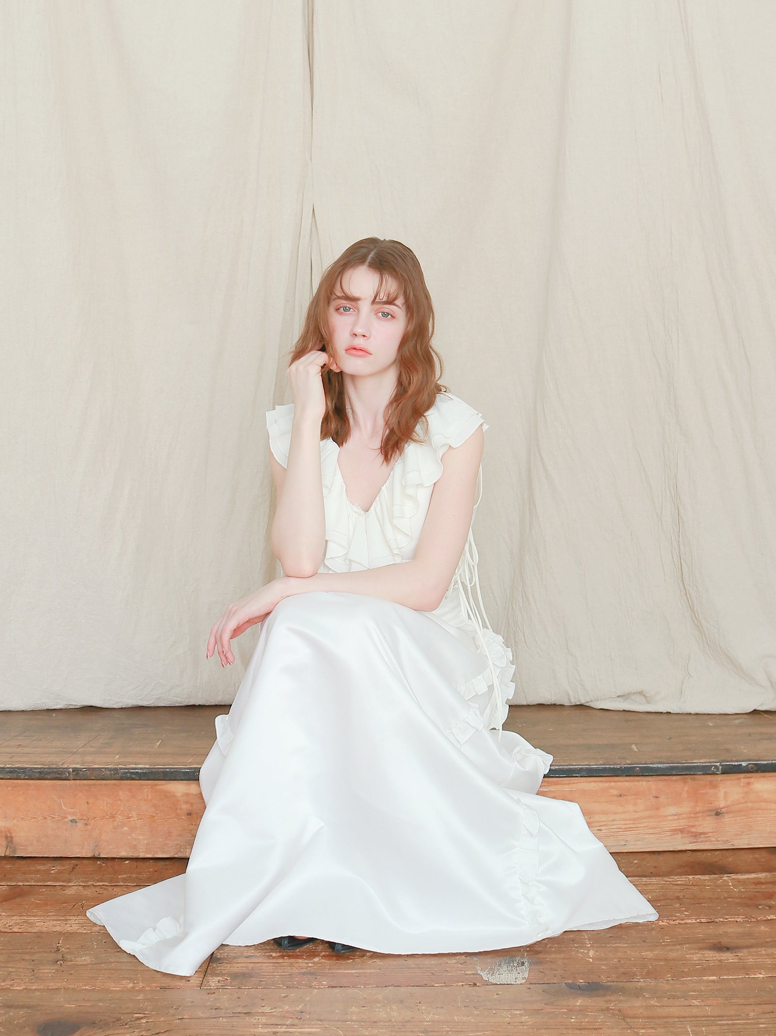 【mic】ラッフルリボンビスチェ[セットアップ可能]