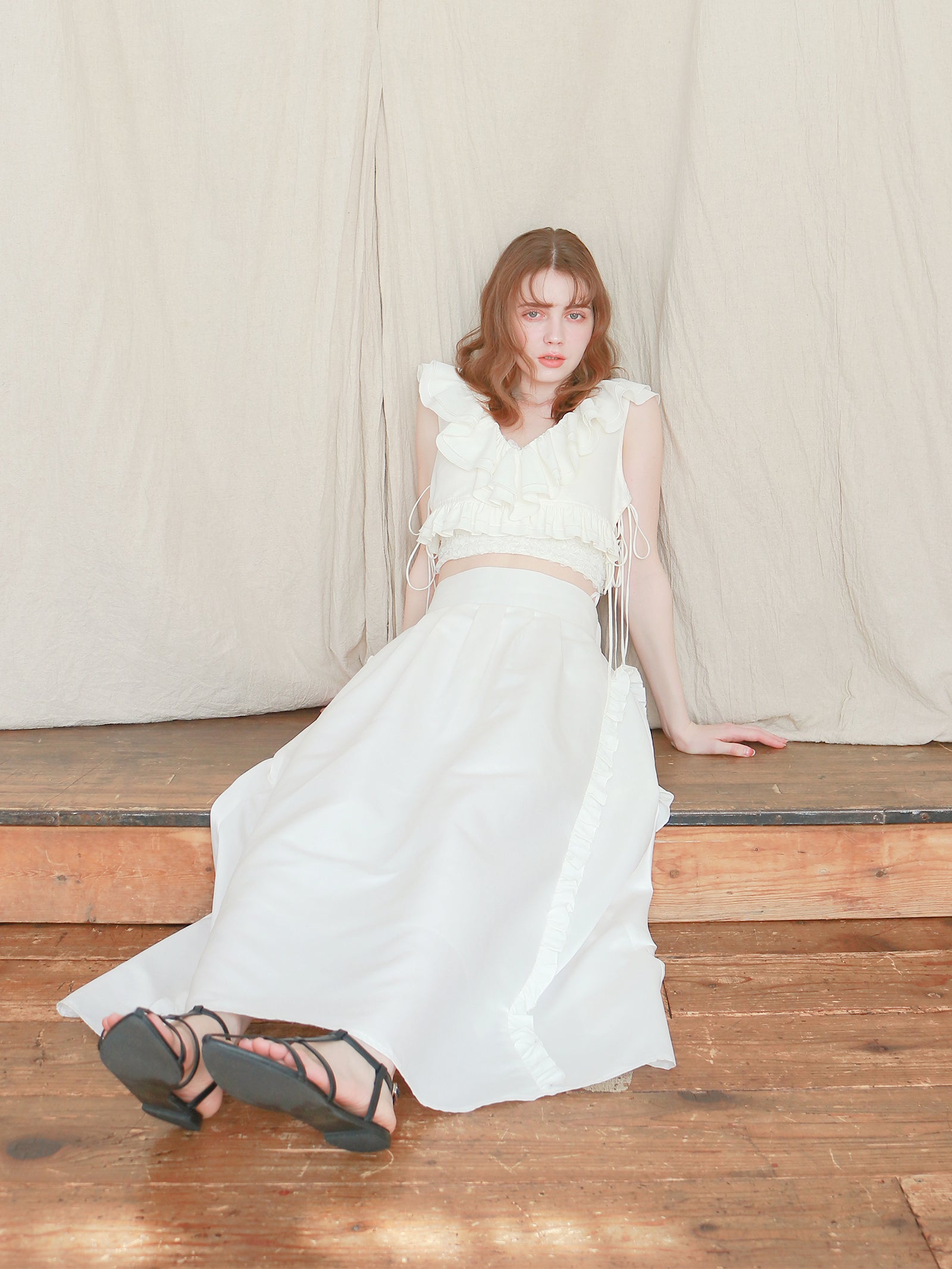 【mic】ラッフルリボンビスチェ[セットアップ可能]