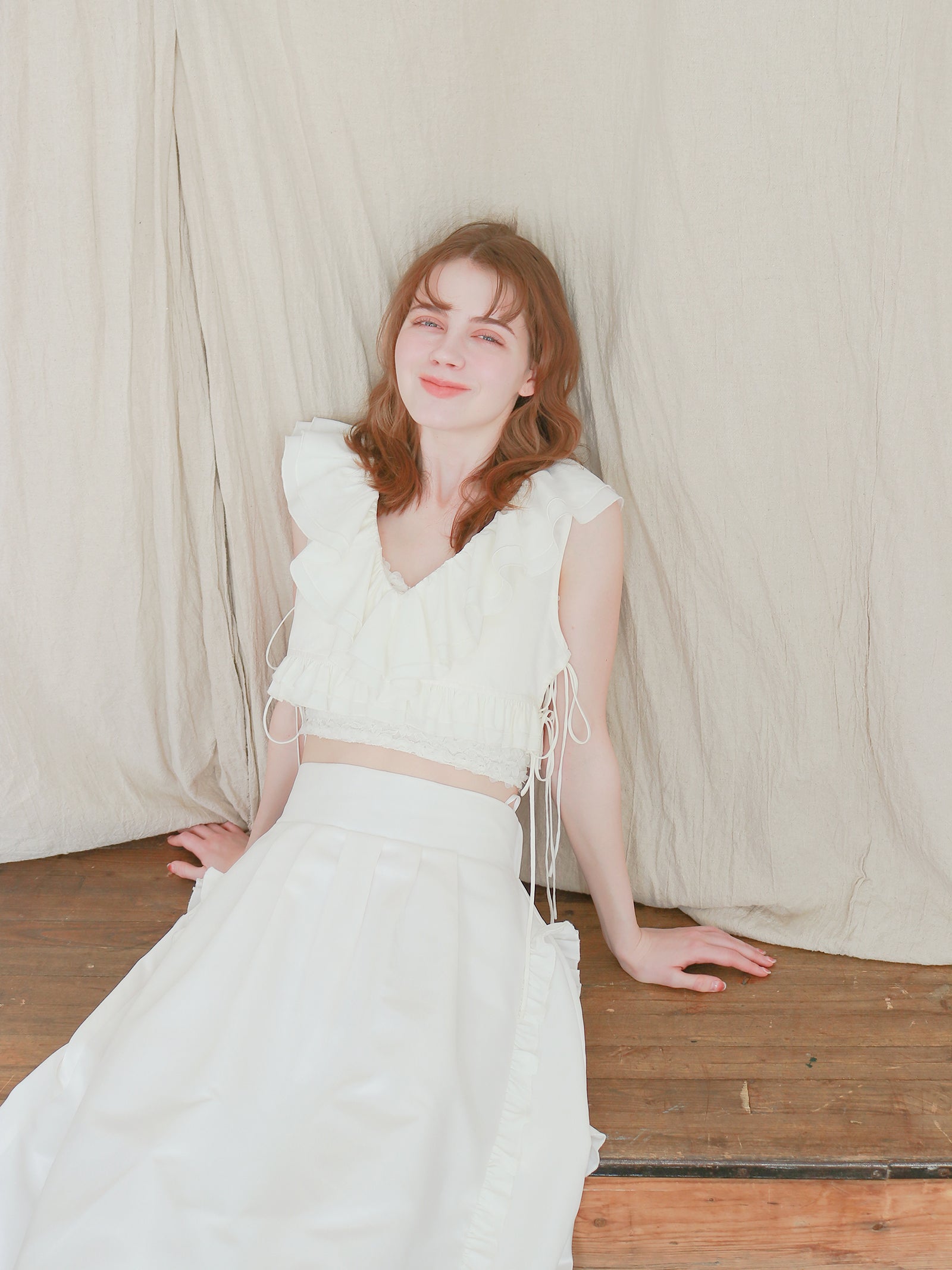 【mic】ラッフルリボンビスチェ[セットアップ可能]