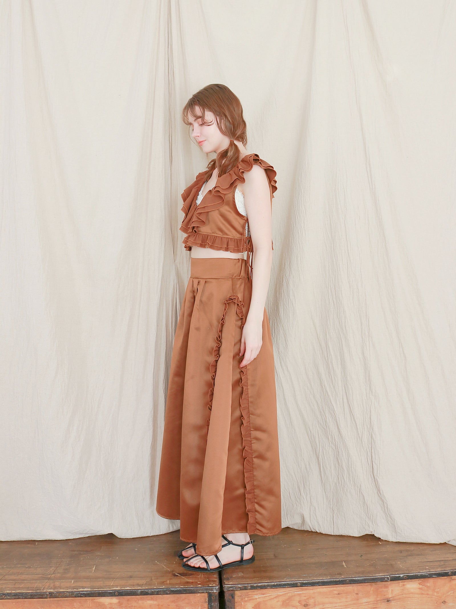 【mic】ラッフルリボンビスチェ[セットアップ可能]