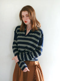 【mic】ボーダーポロニット