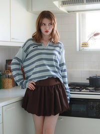 【mic】ボーダーポロニット