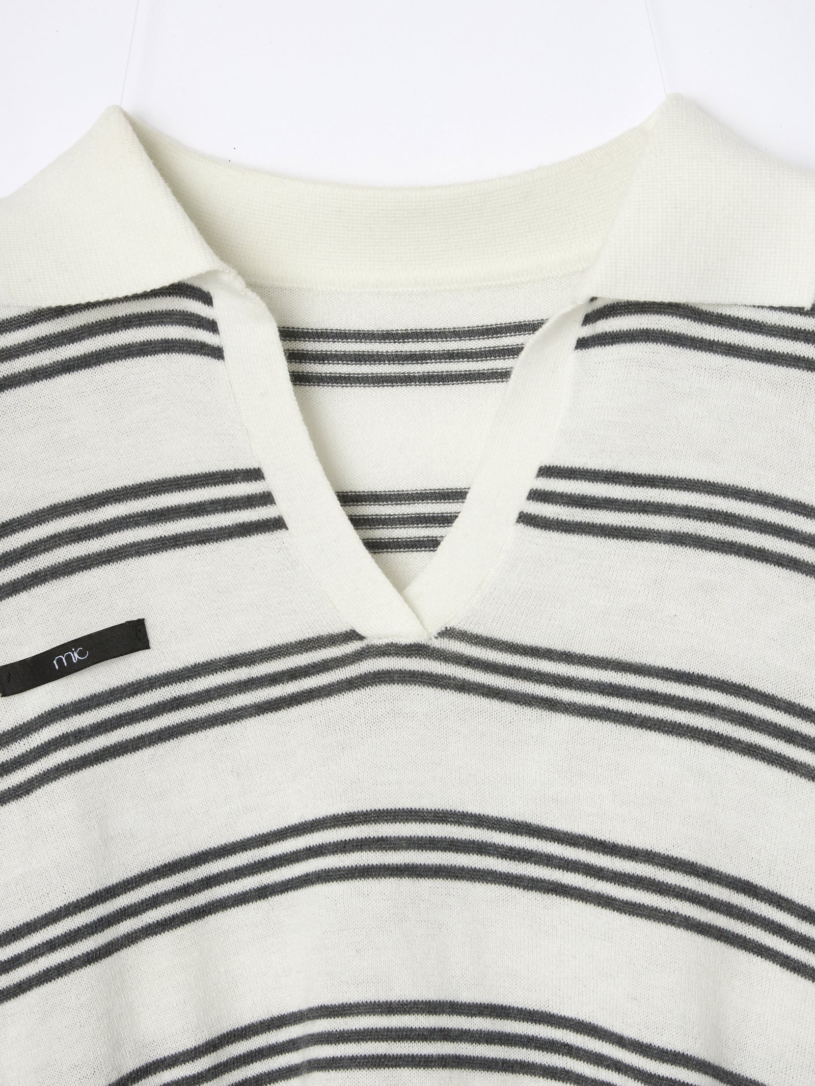 【mic】ボーダーポロニット