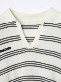 【mic】ボーダーポロニット