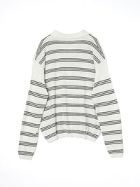 【mic】ボーダーポロニット