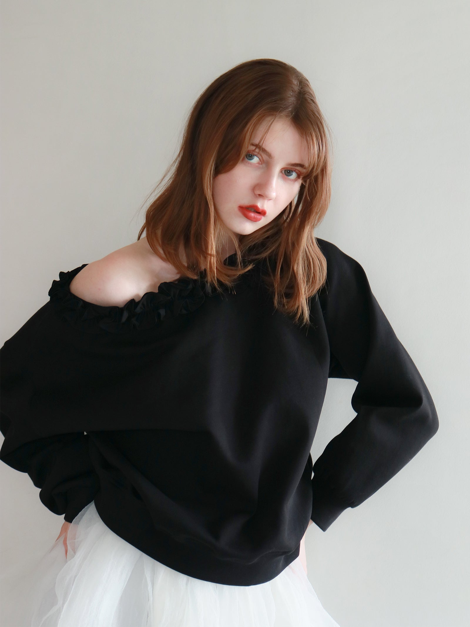 STELLA McCARTNEY ラッフルフリル プルオーバー スウェット 一部予約】【mic】ラッフルネックスウェット【発送予定日 12月中旬~12月