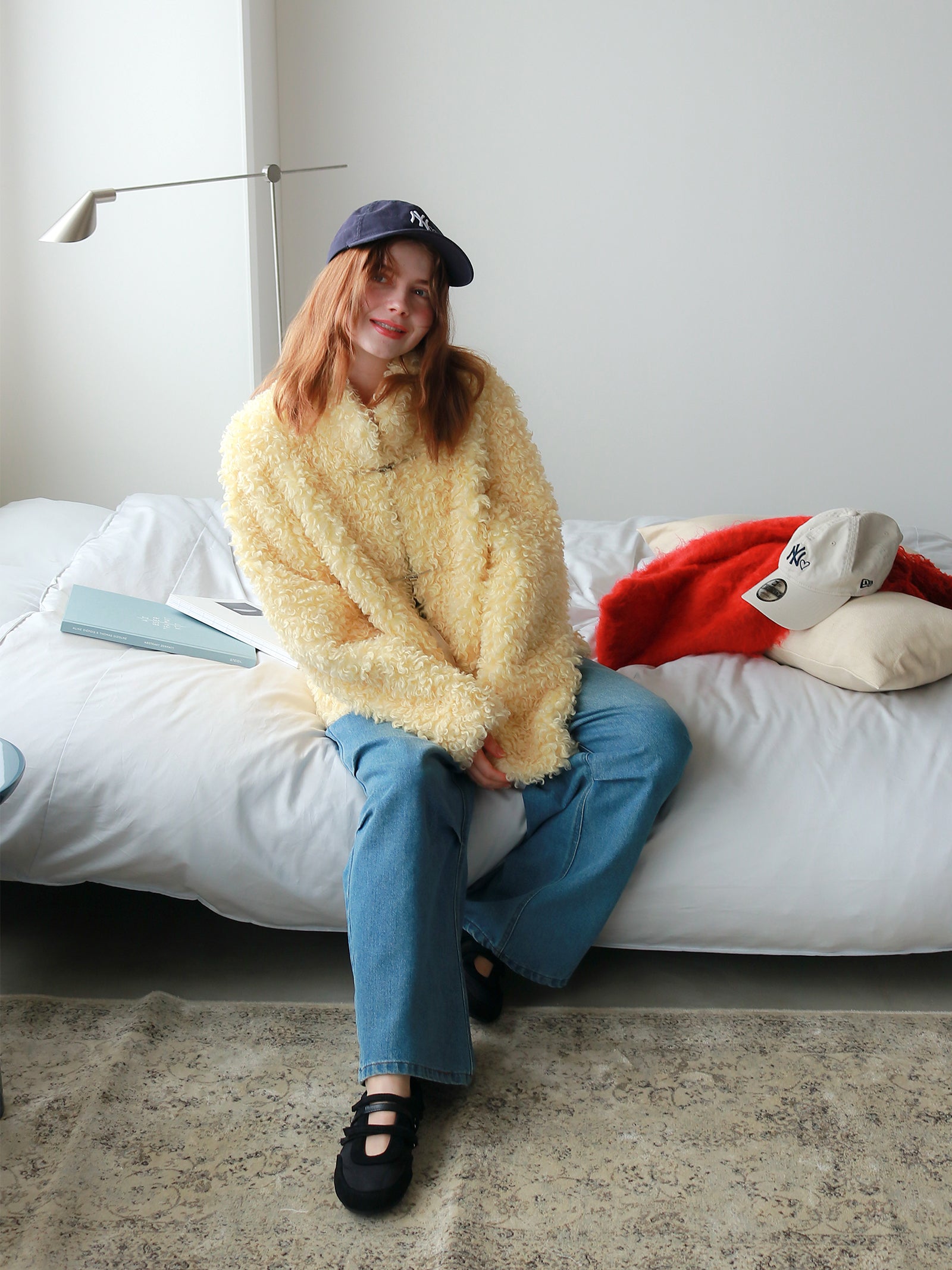 mic】カーリーベルトファーコート