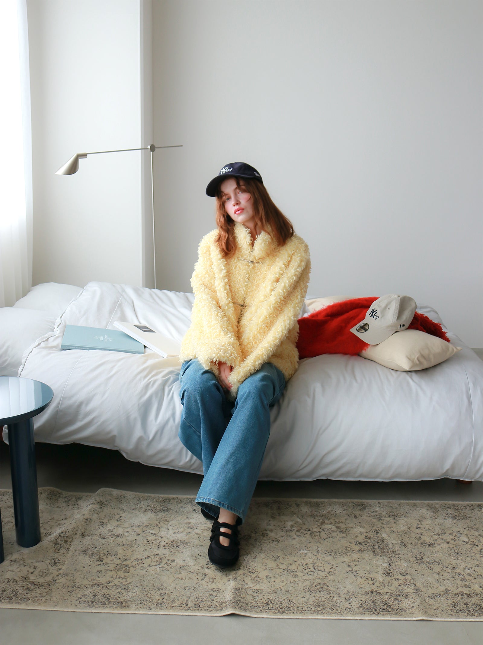 mic】カーリーベルトファーコート