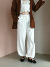 【mic】フリルドッキングスウェットパンツ