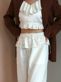 【mic】フリルドッキングスウェットパンツ