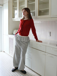 【mic】フリルドッキングスウェットパンツ