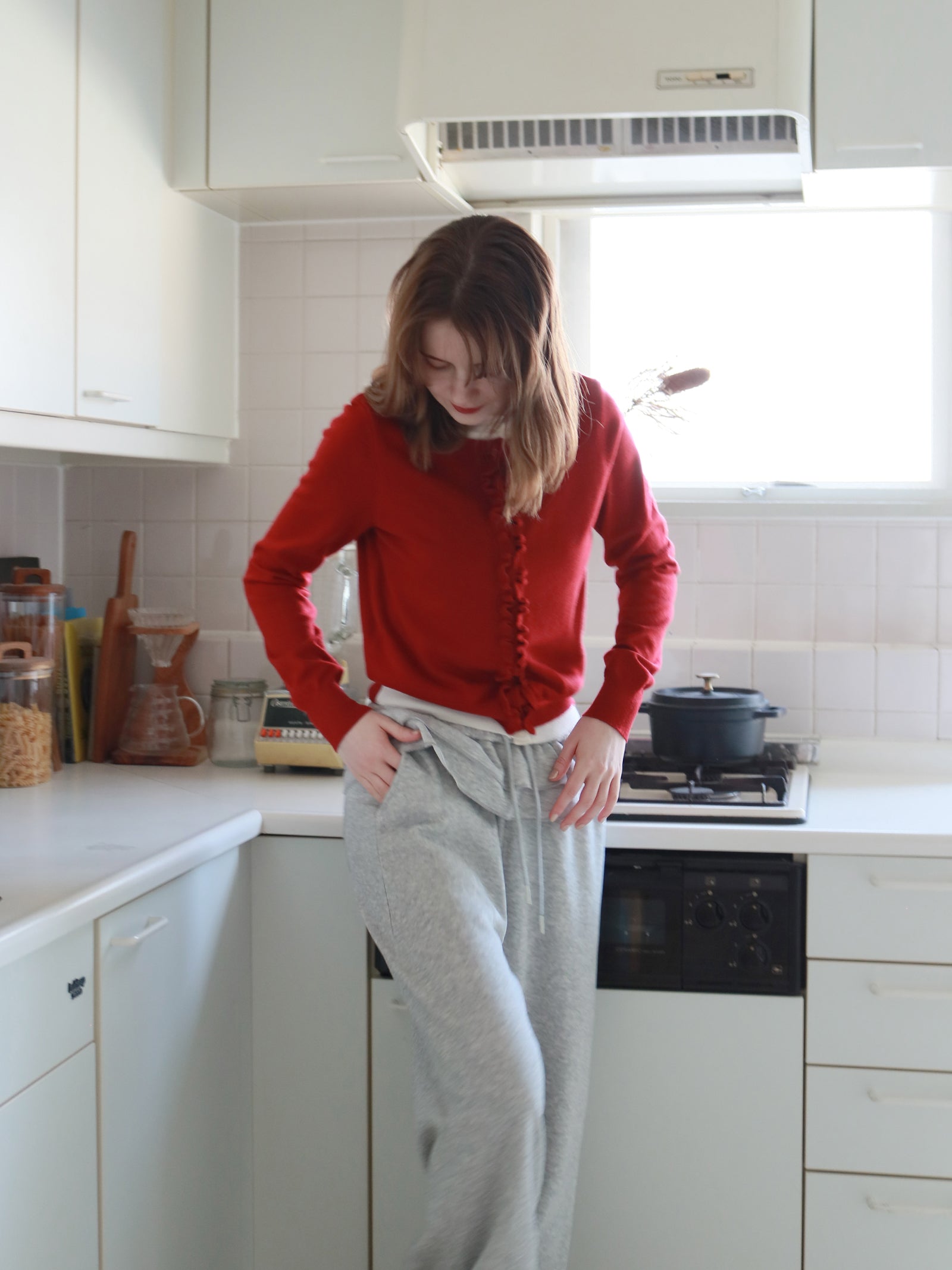 【mic】フリルドッキングスウェットパンツ