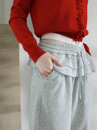 【mic】フリルドッキングスウェットパンツ