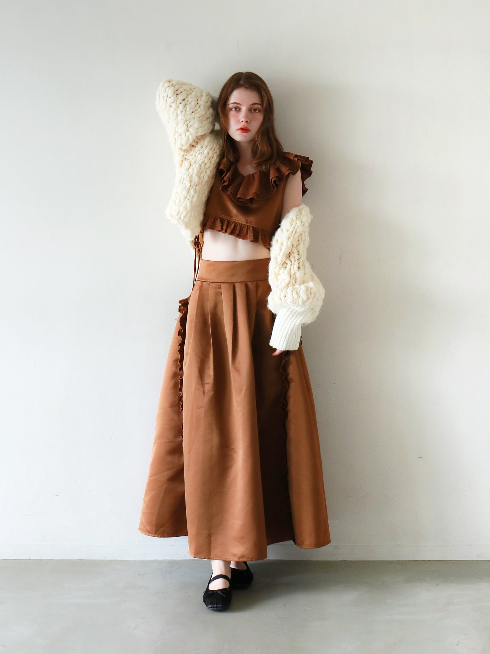 mic】サテンタックスカート[セットアップ可能]