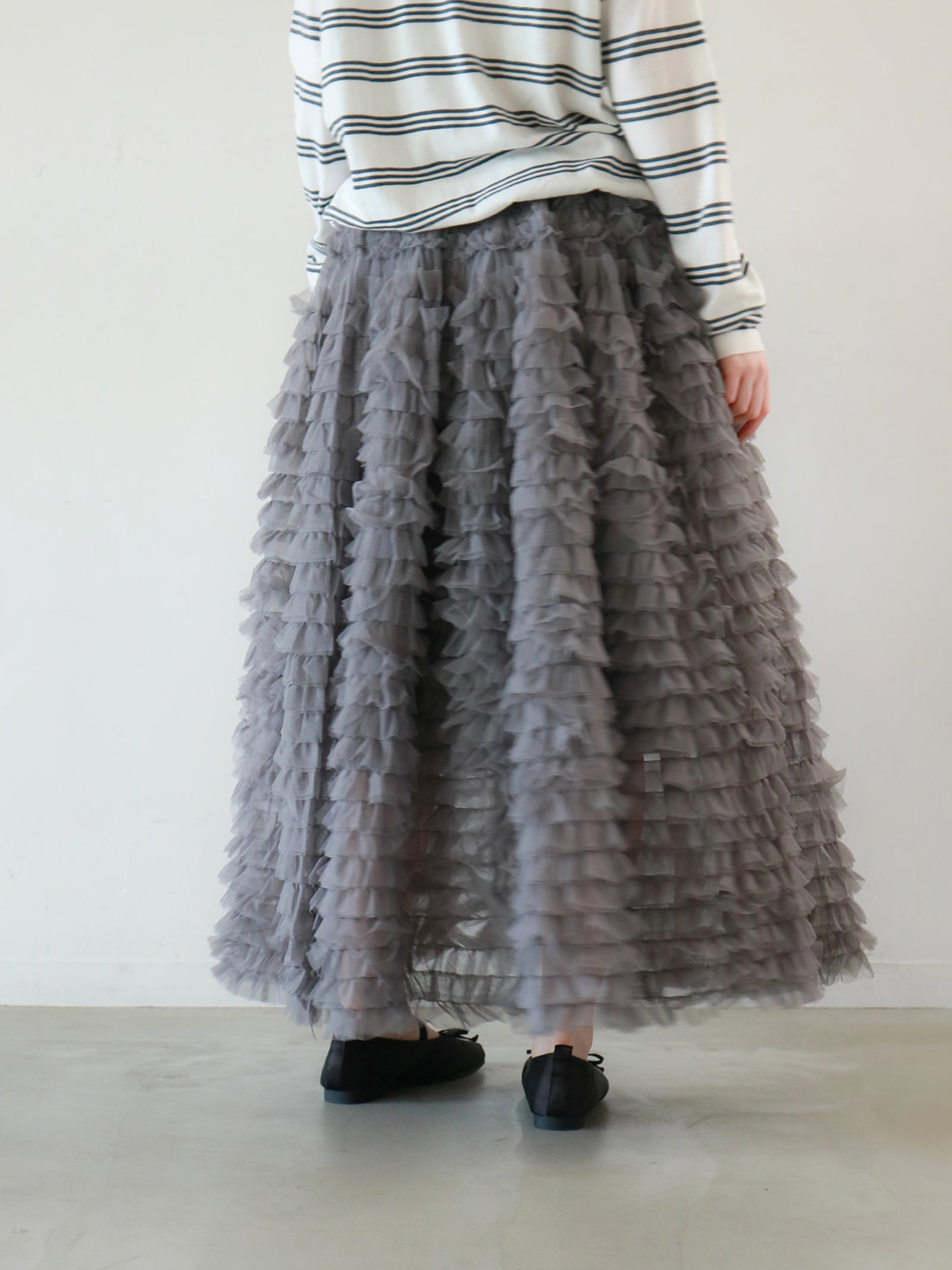 一部予約】【mic】ティアードチュールスカート【発送予定日 1月中旬~1月
